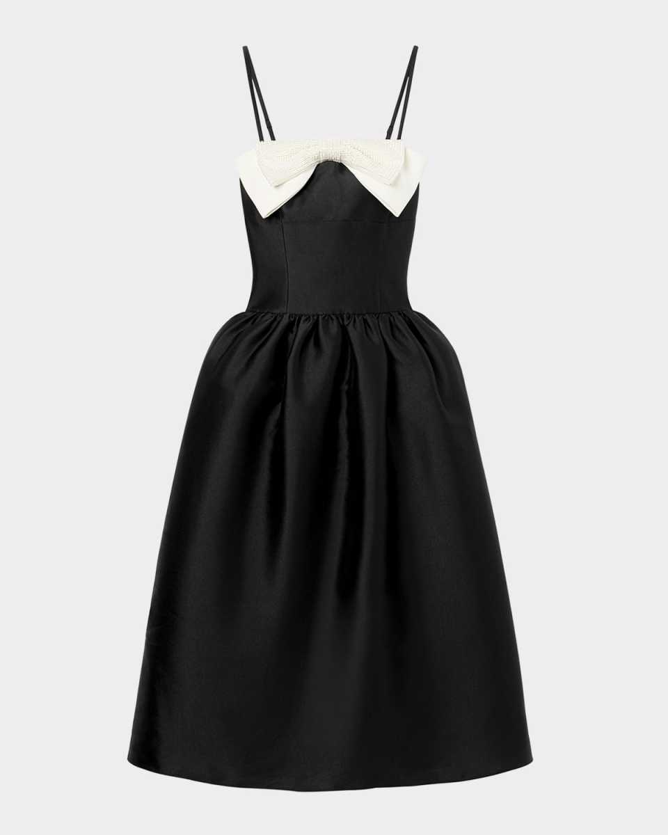 Taffeta Bow Midi Dress